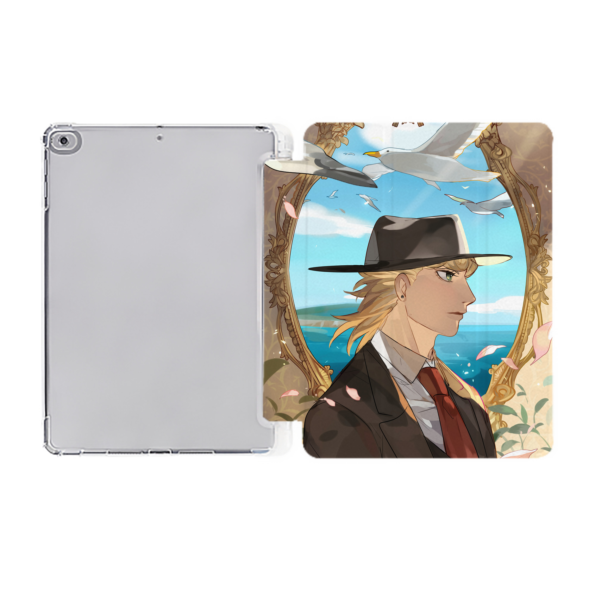 （画像用） ジョジョの奇妙な冒険 JoJo's Bizarre Adventure IPad ケース ペン収納付き 三つ折りスタンド PUレザー×シリコン 対応機種9.5/10.5/10.9インチ